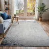 Image de LIVABLISS Tapis de Salon à Poils Courts Doux Abstrait Moderne ALIX 120x170cm Blanc/Gris