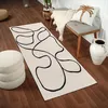 Image de LIVABLISS Tapis de Couloir à Poils Courts Doux Scandinave Bohème LYLOU 80x220cm Blanc/Noir