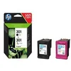 Image de HP 301 - pack de 2 - noir, couleur (cyan, magenta, jaune) - original - cartouche d'encre