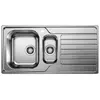 Image de BLANCO évier 1 bac et demi + égouttoir BLANCODINAS 6 S 1328105 (Baignoire à gauche - Acier Inox)