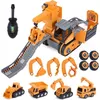 Image de Jouet Camion Démontable 4 en 1 Grue Pelleteuse Forage Attraper avec Tournevis DIY Petites Voitures Jouets pour Enfant