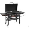 Image de Plancha avec couvercle amovible 4 brûleurs Griddle Noir Mat