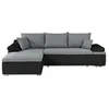 Image de Canapé dangle réversible convertible 3 places+Coffre - Simili noir et tissu gris - L 274 x P 184 cm - CELINA - Fabriqué en Ukraine