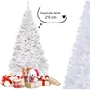 Image de COSTWAY Sapin de Noël Artificiel 210cm Aiguilles en PVC Arbre en Epicéa avec Support en Métal pour Maison Magasins Hôtels Blanc