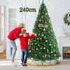 Image de COSTWAY Sapin de Noël Artificiel 240cm Aiguilles en PVC Arbre en Epicéa avec Support en Métal pour Maison Magasins et Hôtels Vert
