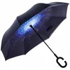 Image de Parapluie Inverse Inversé Canne Automatique Grande Taille Etanche Anti UV Anti-Vent Anti-Retournement Manche