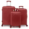 Image de ALIGHTUP - Set de Valises - Lot de 3 Valises à roulettes - Rayures en diamant - Bordeaux