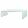 Image de Meuble Télé Buffet Tv Télévision Design Pratique Support Pour Moniteur 40 Cm Verre Blanc 2502227