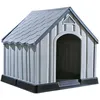 Image de Niche pour chien - HELLOSHOP26 - 92 x 87 x 91 cm - Plastique gris - Résistante aux UV - Extérieur