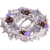 Image de Couronne De L'avent Ronde Avec Photophores Décoration De Noël Bois Ø 30cm Violet-gris 04_0002561