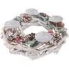 Image de Couronne De L'avent Ronde Table Décoration Noël Bois Ø 35cm Blanc-gris Sans Bougies 04_0002567
