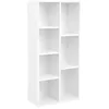 Image de Bibliothèque 7 compartiments moderne - MARQUE - Blanc - Aspect bois - Meuble de salon
