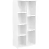 Image de Bibliothèque à 7 compartiments étagère à 7 cubes ouverts rangement pour salon et bureau 50 x 24 x 106 cm style moderne blanc 12_0000497