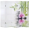 Image de Paravent 5 panneaux pans separateur de piece 180x200cm motif orchidee PAR04010