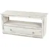 Image de Meuble tv avec tiroir de rangement étagère style vintage en bois blanc 04_0005045