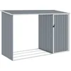 Image de Abri à bois de jardin 245 x 98 x 159 cm acier galvanisé gris 02_0022397
