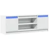 Image de Meuble TV - HELLOSHOP26 - 1395 x 34 x 50 cm - Bois dingénierie - Éclairage LED - Rangement spacieux