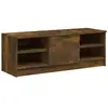 Image de Meuble tv multimédia étagère télévision buffet téléviseur salle à manger salon chambre chêne fumé 102 x 35,5 x 36,5 cm bois d'ingénierie brun 02_0027293