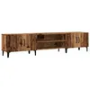Image de Meuble TV - Vieux Bois - 180 x 31 5 x 40 cm - 4 Compartiments - Design Contemporain - Structure Métallique