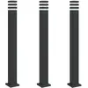 Image de Lampadaires D'extérieur Avec Sortie 3 Pcs 110 Cm Aluminium Noir 02_0042569