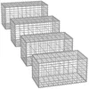 Image de Lot de 4 gabions pour pierre cage en métal panier à pierre maille 5 x