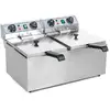 Image de Friteuse Cuisine Professionnelle 2 Bacs 13 Litres Cuve Amovible Avec Minuterie Acier Inoxydable 14_0010263