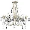 Image de Lustre plafonnier suspendu lampe antique cristal 425 cm blanc 2402018