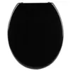 Image de Abattant Wc Siège De Toilette Avec Abaissement Automatique En Duroplastique Noir 19_0000693