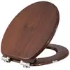 Image de Abattant Wc Siège De Toilette À Fermeture Douce En Mdf De Hêtre Foncé 19_0000644