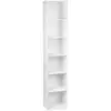 Image de Bibliothèque mdf étagère de rangement pour bureau salon salle d'étude avec 6 compartiments 158,4 cm blanc 19_0000210
