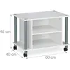 Image de Meuble Tv Compartiments Étagère Buffet À Roues Pour Téléviseur 60 Blanc 13_0001659_2