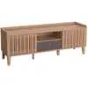 Image de Meuble Tv Porte Coulissante 3 Compartiments De Rangement Bois De Manguier 56 X 150 04_0007869