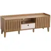 Image de Meuble Tv Porte Coulissante 3 Compartiments De Rangement Bois De Manguier 56 X 150 04_0007870