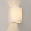 Image de Lampe murale demi-cercle applique intérieure e27 abat-jour en linge 20 cm blanc 03_0002529