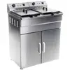 Image de Friteuse haute acier inox 2 bac 16 litres cuve amovible avec minuterie professionnelle 3614031