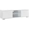 Image de Meuble Tv Bas Téléviseur Panneaux De Particules 120 Cm Blanc 03_0002867