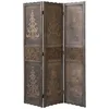 Image de Paravent 3 pans en bois marron haute qualite 170x120 cm pliable PAR06077