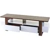 Image de Meuble Tv Table Basse Avec Tiroirs De Rangement Aspect Noyer Brillant 46x150x45cm 04_0005452