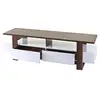 Image de Meuble tv table basse avec tiroirs de rangement aspect noyer brillant 46x150x45cm 04_0005452