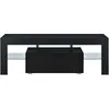 Image de Meuble Tv Avec Éclairage Led Multicolore Banc Support Design Avec Étagères De Verre 03_0005860