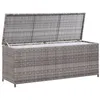 Image de Coffre boîte meuble de jardin rangement 120 x 50 x 60 cm résine tressée gris