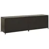 Image de Coffre boîte meuble de jardin rangement résine tressée 200 x 50 x 60 cm marron