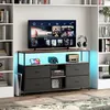 Image de Meuble TV - DREAMMESPACE - 108x30x78cm - 4 tiroirs - LED - Métal noir