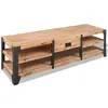 Image de Meuble Télé Buffet Tv Télévision Design Pratique 140 Cm Bois D'acacia Massif 2502070