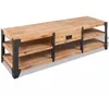 Image de Meuble télé buffet tv télévision design pratique 140 cm bois dacacia massif 2502070