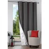 Image de Rideau isolant occultant à oeillets anthracite - LOVELY CASA - Nelson - Gris - 135x240 cm - Occultant