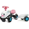 Image de Porteur Tracteur Rainbow Farm - FALK - Volant directionnel avec klaxon - Blanc et Rose - 100% Fabriqué en France - Dès 12 mois
