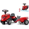 Image de Porteur Tracteur Massey Ferguson Avec Remorque - Pelle Et Rateau - Rouge