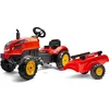 Image de Tracteur - FALK - X-Tractor - Dès 2 ans - 100% Fabriqué en France - 50% de plastique recyclé - Capot ouvrant cheminée et remorque