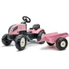 Image de Tracteur à pédales Country Star - FALK - Avec remorque - Rose - 100% Fabriqué en France - 50% de plastique recyclé - Dès 2 ans